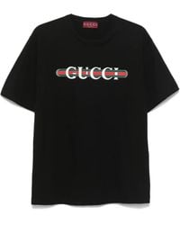 Gucci - T-Shirt Aus Baumwolljersey Mit Print, Grösse - Lyst