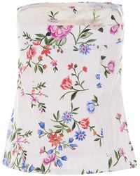 Liu Jo - Floral-Print Strapless Top - Lyst