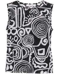 Liviana Conti - Abstract-Print Sleeveless T-Shirt - Lyst