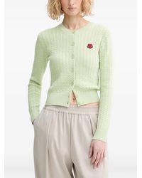 KENZO - Boke Flower Cable-Knit Cardigan - Lyst