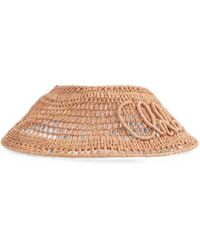 Chloé - Logo-Embroidered Raffia Visor - Lyst