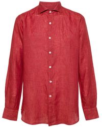 Canali - Slub-texture Linen Shirt - Lyst