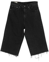 Levi's - 478 Baggy Capri Frayed-Hem Denim Shorts - Lyst