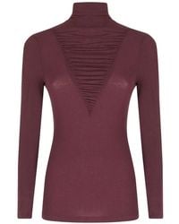 Nissa - Lyocell Wool-Blend Turtleneck Top - Lyst