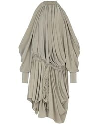 Balmain - Open Shoulder Fluid Crepe Dress - Lyst