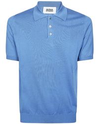 Alpha Studio - Fine-Knit Polo Shirt - Lyst