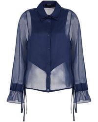 Giorgio Armani - Semi-Sheer Silk Blouse - Lyst