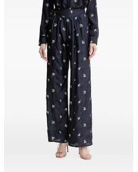 forte_forte - Floral-Embroidered Trousers - Lyst