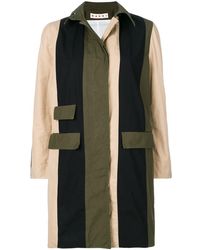 Marni Militaire Kleur Geblokkeerde Trenchcoat - Groen