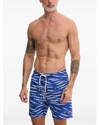 Napapijri - Elior Fish-Print Drawstring Swim Shorts - Lyst