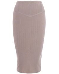 Patrizia Pepe - Pointelle-Knit Pencil Skirt - Lyst