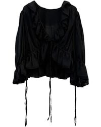 Chloé - Silk Georgette Ruffled Shirt With Drawstring Detail (Size 36) - Lyst