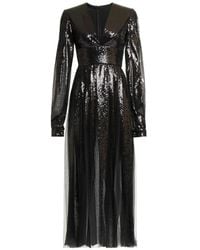 Elie Saab - Sequin-Embellished V-Neck Midi Dress - Lyst