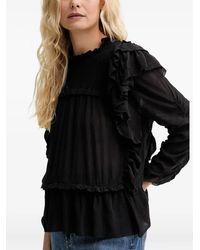 Munthe - Crisp Smocked Ruffled Blouse - Lyst