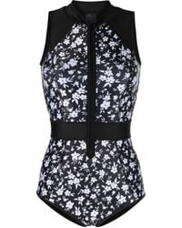 Duskii - Floral-Print Zip-Up Swimsuit - Lyst