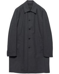 Prada - Single-Breasted Wool Coat - Lyst