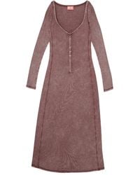 DIESEL - Midi D-Ley Ribbed Buttoned Dress - Lyst