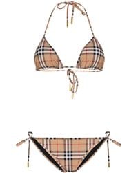 Burberry - Check Triangle Bikini - Lyst