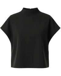 Ralph Lauren - High-Neck Short-Sleeve Blouse - Lyst