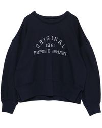 Emporio Armani - Long-Sleeve Oversized Sweatshirt - Lyst