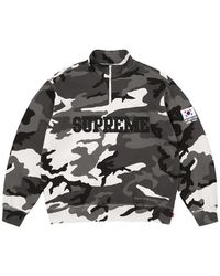 Supreme - Flag-Detail Half-Zip Camouflage-Pattern Sweatshirt - Lyst