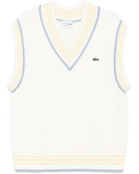 Lacoste - Ribgebreide Top Met Gestreepte Afwerking - Lyst