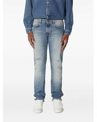 424 - Jeans Met Gerafeld Effect En Franje - Lyst