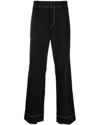 Marine Serre - Contrast-Stitching Straight-Leg Trousers - Lyst
