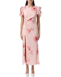 Mar De Margaritas - Midi Kristel Floral-Print Ruched Dress - Lyst
