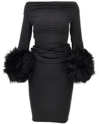 ANDAMANE - Faux-Fur Trim Off-The-Shoulder Maxi Dress - Lyst