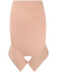 ANDREADAMO - Ribbed-Knit Asymmetric Skirt - Lyst
