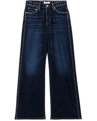 RE/DONE - Denim Jeans Met Wijde Pijpen En Studs - Lyst