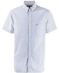 Tommy Hilfiger Striped Button-down Shirt - Blue
