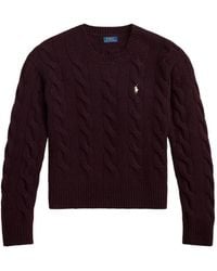 Polo Ralph Lauren - Cable-Knit Embroidered-Logo Sweater - Lyst