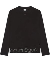 Courreges - Long-Sleeved Cropped Silk And Nylon Top - Lyst