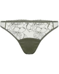 Fleur Of England - Iona Floral-Embroidered Thong - Lyst
