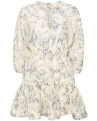 Sandro - Mini-jurk Met Bloemenprint - Lyst