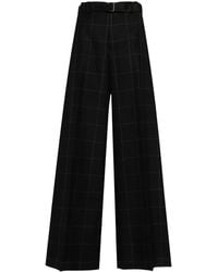 Sacai - Check-Pattern Wide-Leg Trousers - Lyst