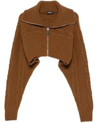 Dondup - Cable-Knit Zip-Front Cardigan - Lyst