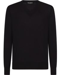 Dolce & Gabbana - V-Neck Cashmere Jumper - Lyst