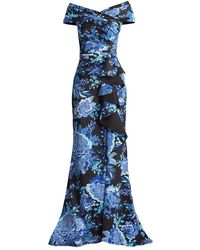 Tadashi Shoji - Sonora Floral-Print Off-Shoulder Gown - Lyst