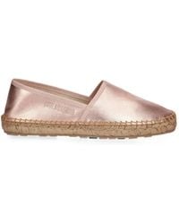 Love Moschino - Espadrilles Métallisées À Logo Embossé - Lyst