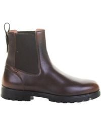 Santoni - Elastic-Panelled Leather Boots - Lyst