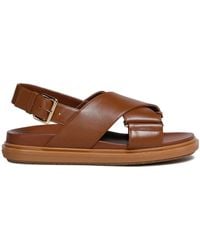 Marni - Leather Fussbett Sandals - Lyst