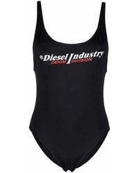 DIESEL - Logo-Print Open-Back One-Piece - Lyst