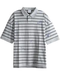 Vetements - Gestreept Poloshirt Met Print - Lyst