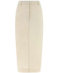 Thelatest - Donna Midi-Rok Met Split En Zak - Lyst