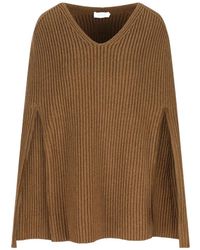 Ferragamo - Gerippter Strick mit V-Ausschnitt - Lyst