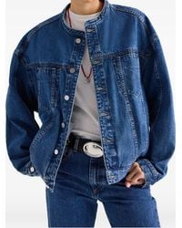 Twp - Dawson Collarless Denim Jacket - Lyst