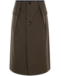 Ter Et Bantine - Button-Fastening Pleat-Detail Midi Skirt - Lyst